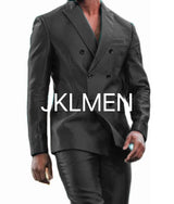 Shiny Double-Breasted Men's Suit Set – Jacket & Pants