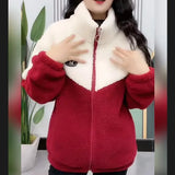 Plush Lamb Fleece Mid-Length Overcoat