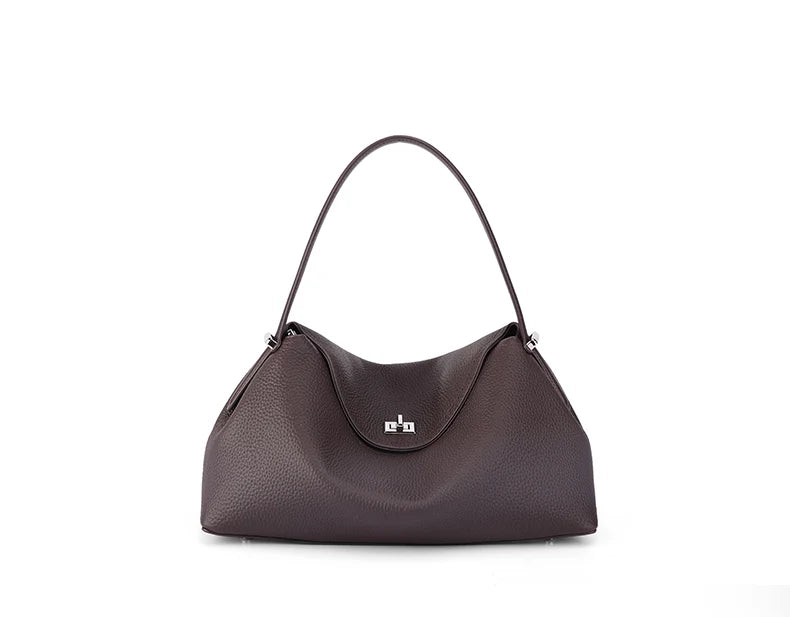 Women's genuine leather handbag fashionable retro designer luxury bag high-quality cowhide large capacity casual shopping bag
