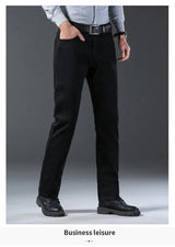 Men’s Classic Black Straight-Leg Stretch Jeans