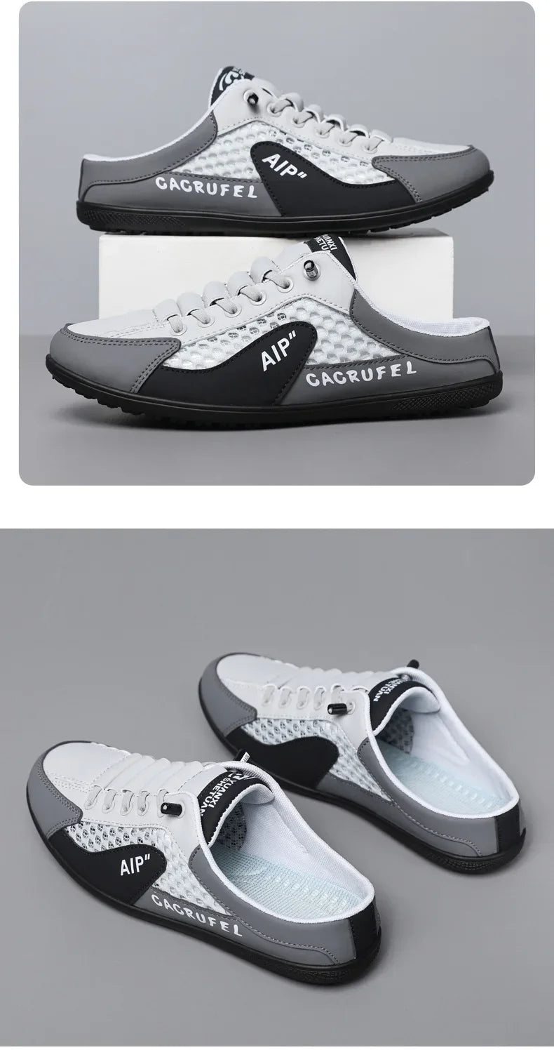 Men's Fashion Soft-Sun Half Slippers Summer Men Trendy Bottom Casual Shoes Soft Sole Support Shoes Sneakers Men's Shoes