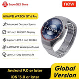 Global Version HUAWEI Watch GT 6 Pro 46mm Smartwatch 1.47" AMOLED Screen Up to 21-Day Battery Life Compatible with iOS & Android
