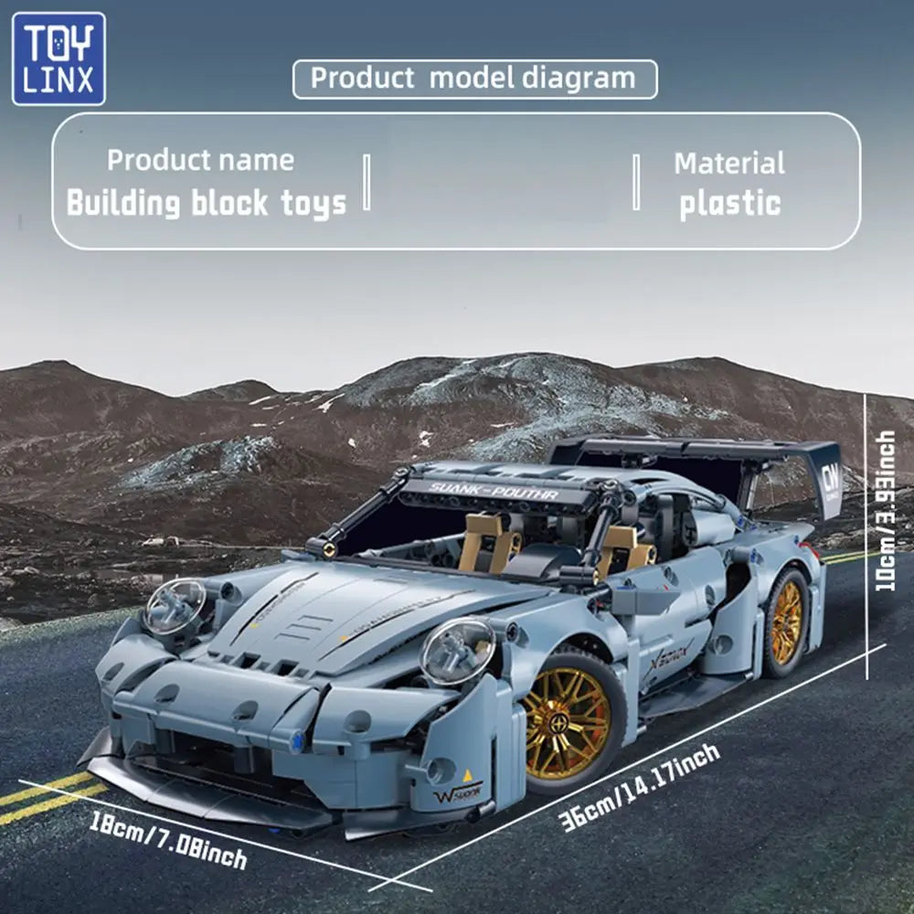 TOYLINX Sports Race Car Building Set Kit for Boys & Adults, 1:14 MOC Toys Racing Model Car Kits, Birthday Gift for Boys Kids