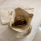 Woven Handbags Ladies Summer Woven Totes Bag with Tassel Women Shoulder Bag Large Capacity Fashion Straw Female Shopper Bag