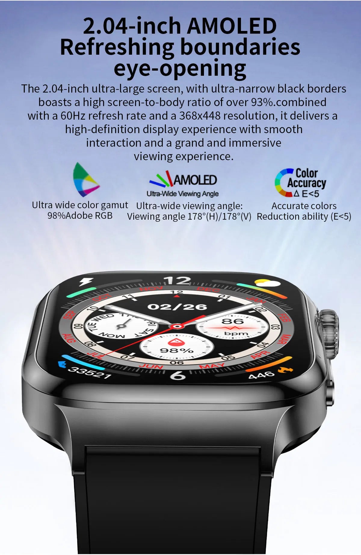 2026 New Accurate Diagnosis Smart Watch Body Fat ECG Blood oxygen BP Health Sport HD AMOLED Screen Call Smart Watches man woman