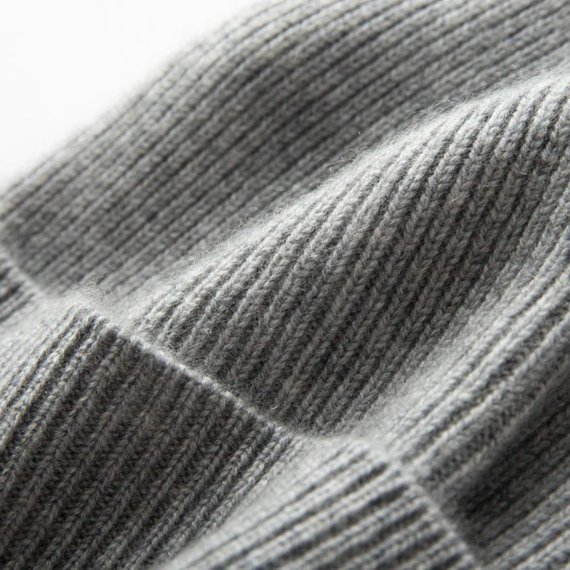 MERRILAMB Men's Pure Cashmere Ribbed Beanie | Soft & Warm