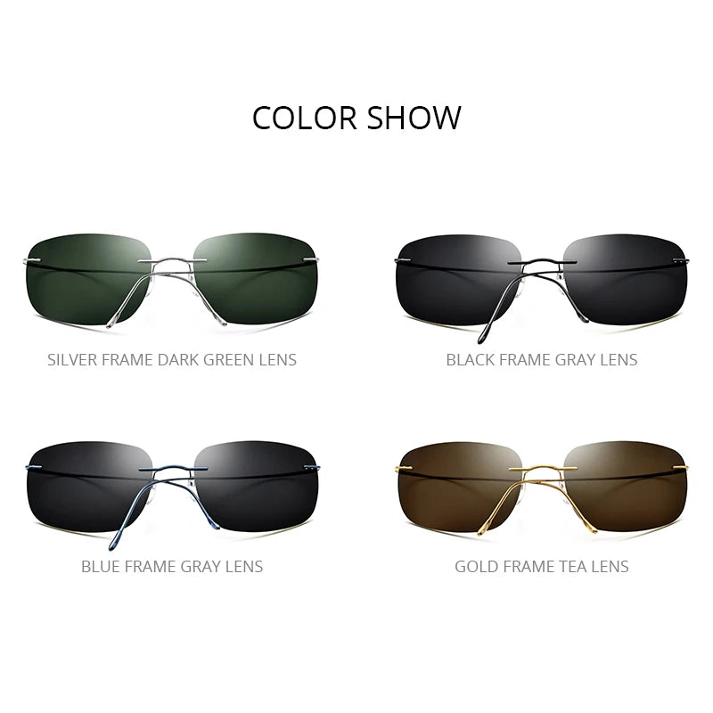 FONEX Titanium Rimless Polarized Sunglasses – Ultralight