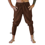 Pirate Pant Viking Costume for Men Renaissance Medieval Pants Drawstring Shorts Halloween Costume Adult Cosplay
