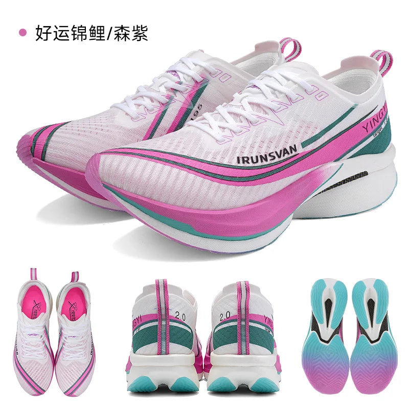 IRUNSVAN Shadow Wing 2.0 Carbon Plate Professional Marathon Running Shoes Men Lightweight Cushioning Training Outdoor Sneakers