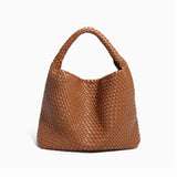 2025 Women Bag Luxury PU Leather Handbag Lady Fashion Handmade Knitting Tote Female Hand-woven Basket Shoulder Bag with Purse