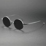 Ultra Light Pure Titanium Myopia Sunglasses Men Vintage Designer Small Round Frame Sunglasses Women Retro Luxury Brand Eyewear