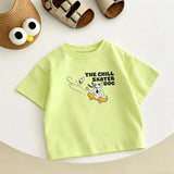 Summer Clothes Cartoon Printed Tops 1-7Years Old Child Round Neck Base Shirt Pure Cotton Clothing Kids Lovely Fashion T Shirt