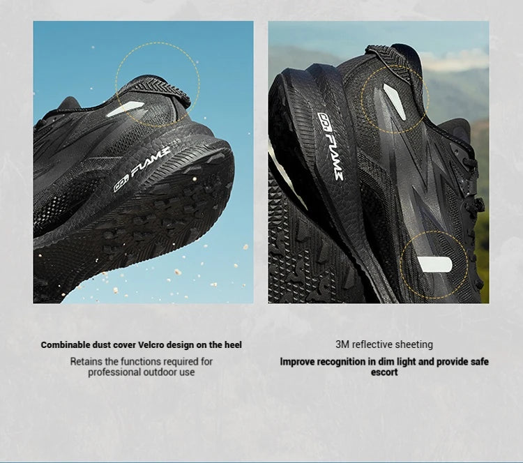 361 Degrees Flame 4x4 Men Running Shoes New Carbon Plate Racing Anti-slip Rebound  Wear-resistant Stable Male Sneakers 672442201