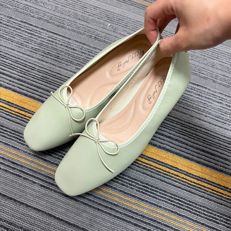 Luxury Butterfly-Knot Footwear Flats With Shoes For Women Female Soft Fashion Shallow Ladies Ballet Flats Slip On Shoes