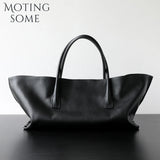 Motingsome Luxury Niche First-layer Cowhide Tote Bag Woman Large Capacity Shoulder Underarm Bag Casual Tote Big Handbag 2025 New