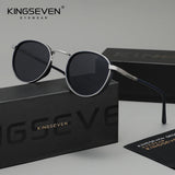 KINGSEVEN Original Causal Round Frame Sunglasses Men Polarized UV400 Eyewear Luxury Retro Fashion Women Driving Fishing Glasses