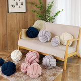 Handmade Knot Ball Throw Pillow – Soft Velvet Cushion
