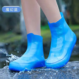 Waterproof Silicone Shoe Cover High Top Rain Boots Cover Non Slip Overshoes Unisex Rubber Water Resistant Footwear Rainy Day