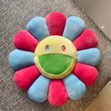 Rainbow Daisy Children's Plush Pillow, Japanese, Sunflower, Floor Game Mat Seat Pillow Sofa House Car Decoration Plush Pillow