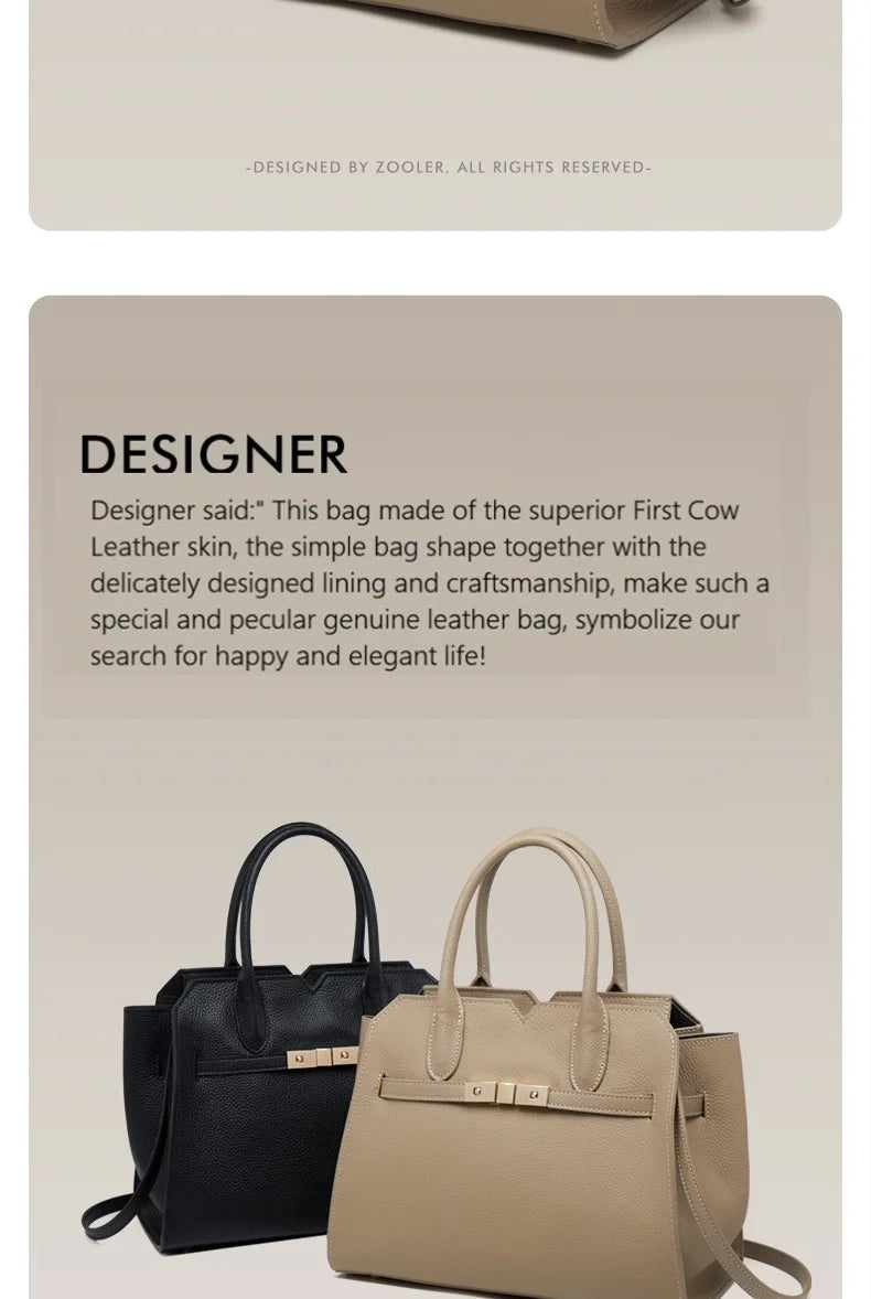 Hot Seller ZOOLER Quality Handmade 100%  Genuine Leather Women Handbag Luxurious Tote Shoulder Bags Female Business Use#YC368