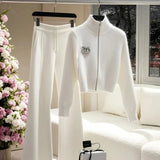 2-Piece USA-Made Knitted Sweater Suit – High-End Autumn/Winter Chic Set