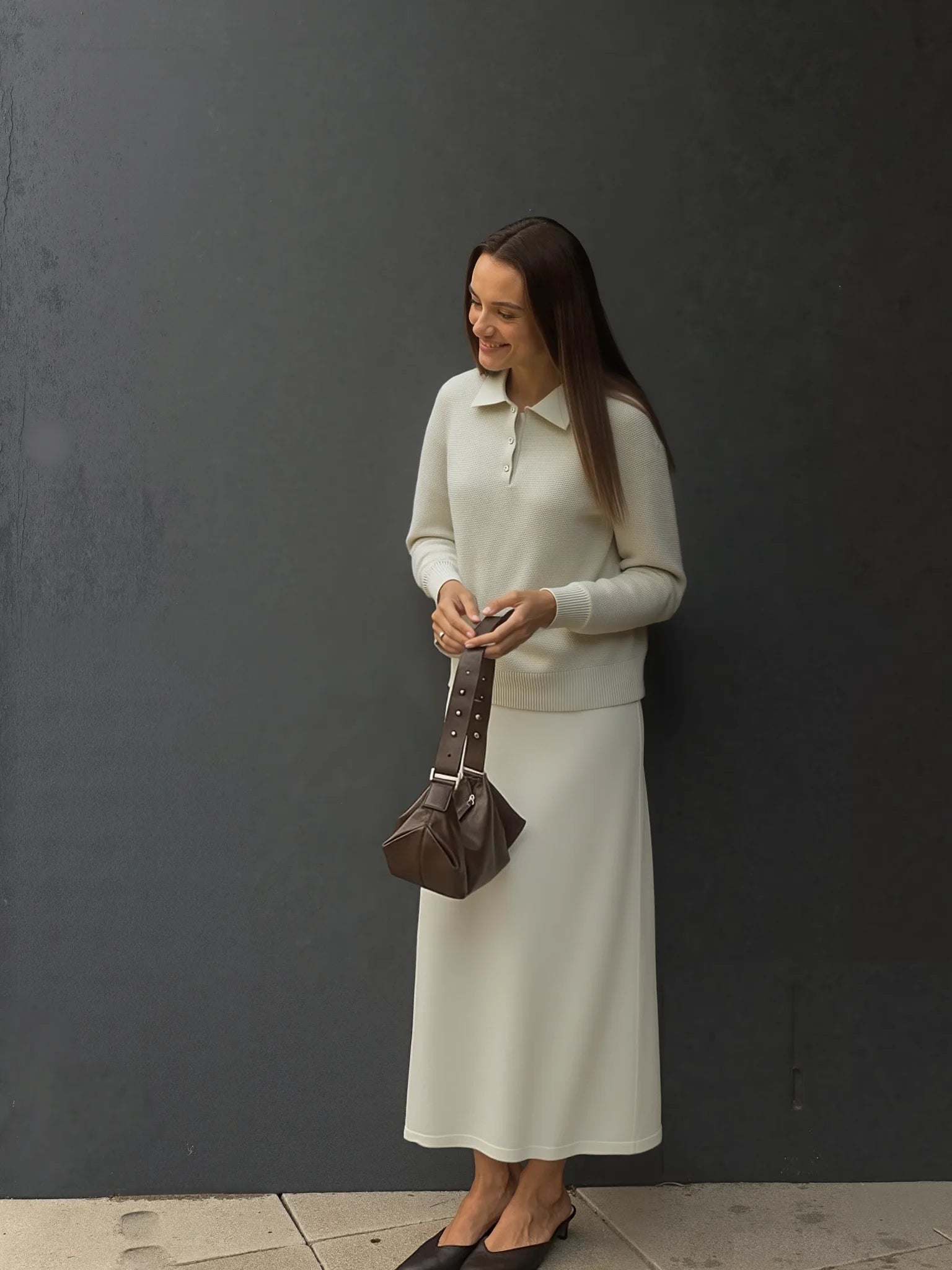 Hirsionsan Winter Thick Women Knitted Suits Soft 2 Pieces soft Female Sets Polo Neck Sweater & Wide Leg Pants Knitted Outfit