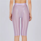 Women's Sheer Stretch Knee-Length Shorts