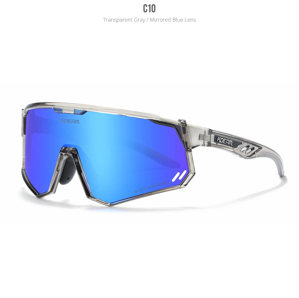 KDEAM High-End Sports Sunglasses Polarized Men's Cycling Glasses Dismountable TR90 Frame And Nose Pads Easy To Exchange