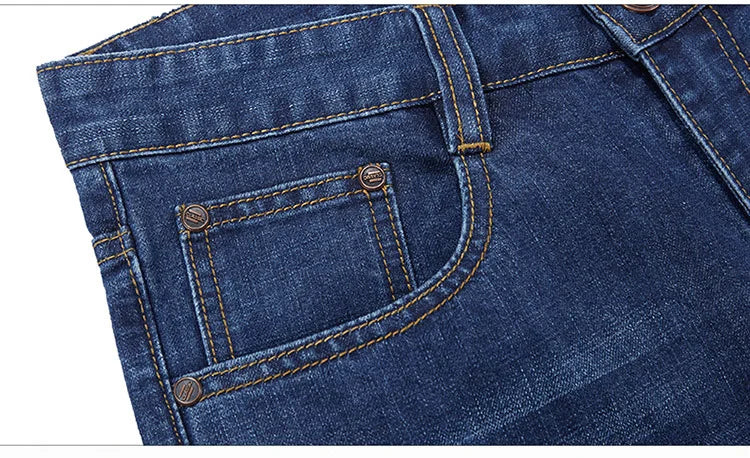 Plus Size Men's Jeans 10XL(160kg) Straight Leg Stretch Denim Pants For 160KG Heavyweight Blue/Black Big & Tall Casual Trousers