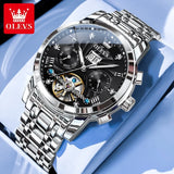 OLEVS 9910 Mens Watch Original Luxury Brand Waterproof Luminous  Automatic Mechanical Watch Dual Calendar Watch Box Reloj