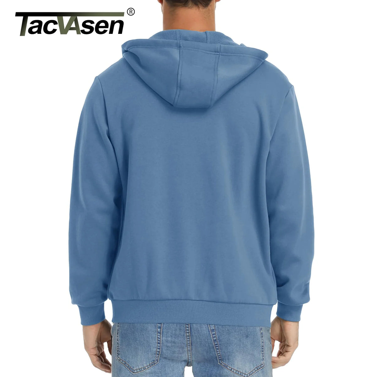 TACVASEN Men's Fleece-Lined Zip-Up Hoodie