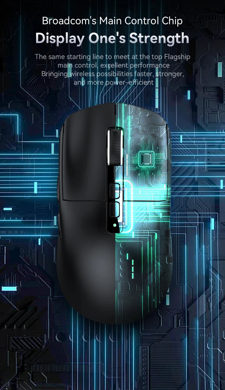 Attack Shark X6 Bluetooth Mouse Gaming Wireless Tri-Mode Connection,RGB Touch Magnetic Charging Base PAW3395 Macro Gaming Mouse