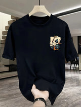 Men's 100% Pure Cotton Poker & Dice Print Loose Fit Casual T-Shirt