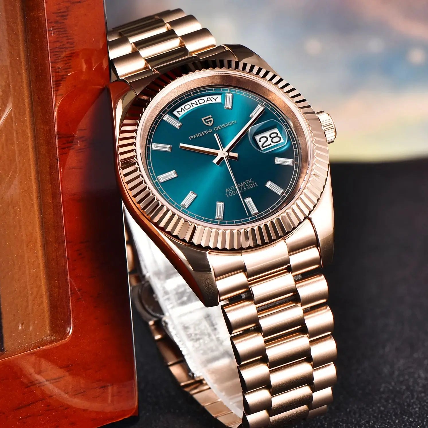 PAGANI DESIGN DD40 Luxury Rose Gold Men's Watches Automatic Mechanical Watch For Men AR Sapphire Glass Date Wrist watch Men 2026