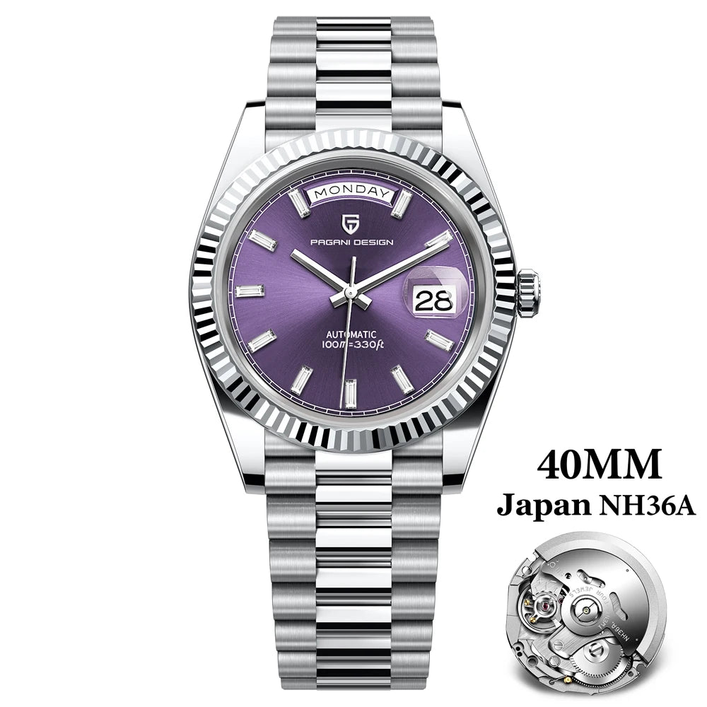 PAGANI DESIGN DD40 Luxury Rose Gold Automatic Watch Men Japan NH36A Mechanical Wristwatch Men Stainless steel Waterproof Watches