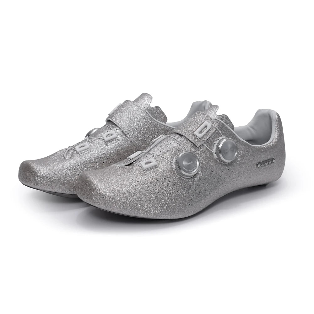 Santic Men's Cycling Shoes New Hardness16 Titanium Alloy Sole Auto-Lock Outdoor Bicycle Sneaker Adjustable Pro Road Racing Shoes
