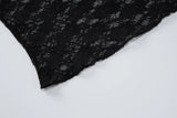 Mesh Lace Long Sleeve Crop Top