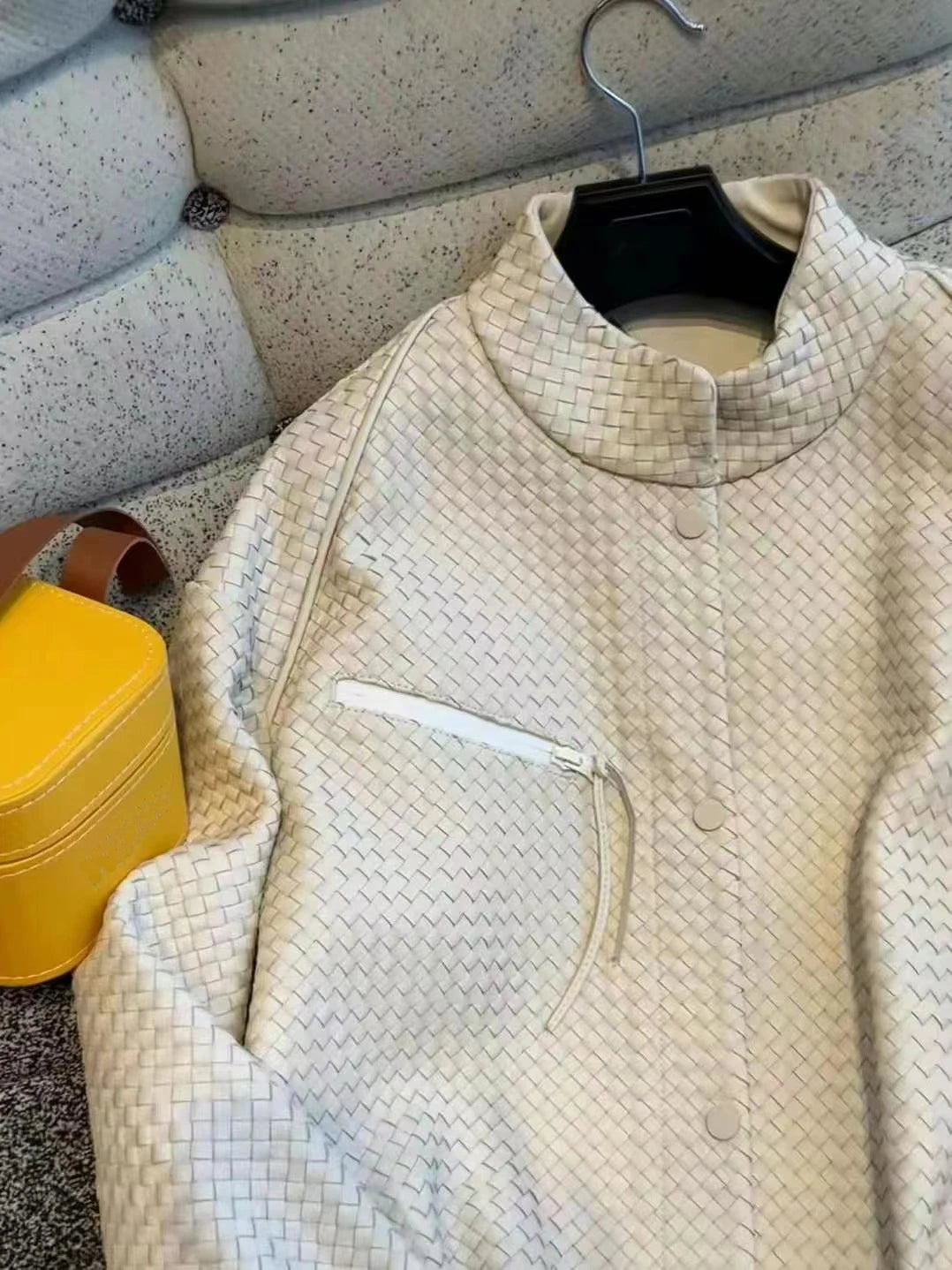 Natural Sheepskin Coat Women Autumn European and American Fashion Short Motorcycle Casual High Quality Hand-Woven Leather Jacket
