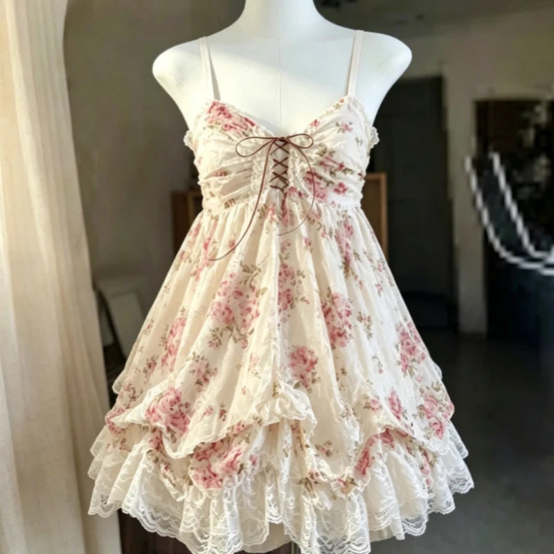 Casual Beach Style 2 Piece Skirt Sets Women Y2k Crop Top Vest + Mini Skirts Sweet Elegant Kawaii Vintage Suits Korean Fashion
