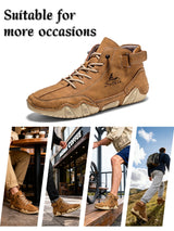 Men's Handmade Split Leather Ankle Boots Sneaker