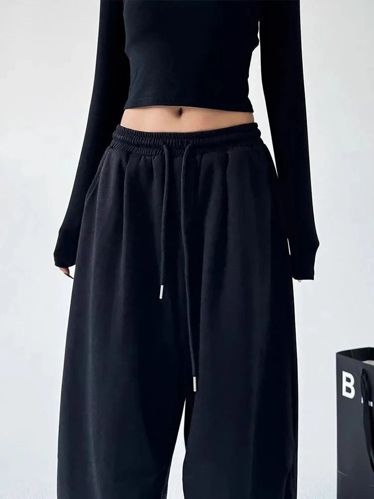 Women's High-Waist Wide-Leg Drawstring Pants