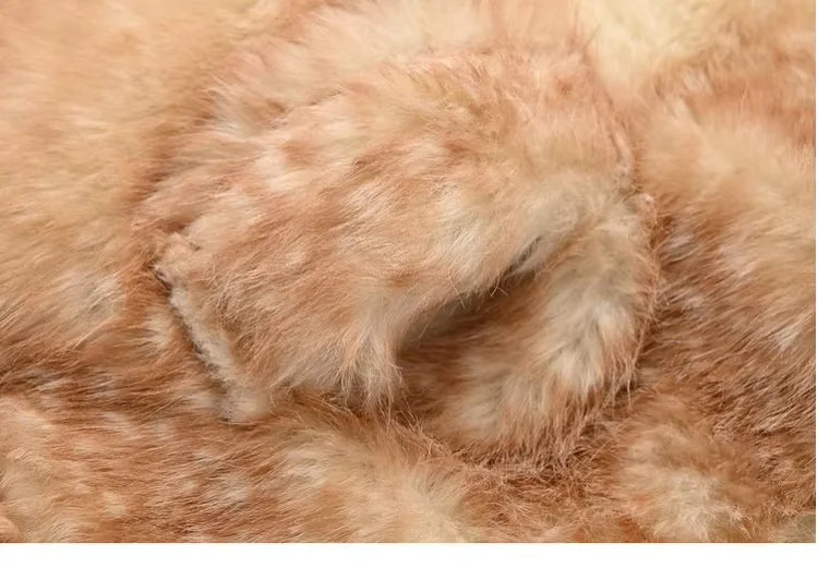 Women's Hooded Faux Fur Coat with Deer Ears