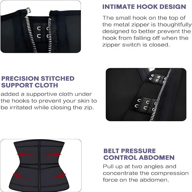 Sculpt & Lift Waist Trainer with Dual Straps & Zipper