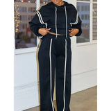 Two-Piece Striped Hooded Lounge Set