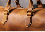 Leathfocus Men's Cowhide Travel Bag Women's Weekend Handbag Large Capacity Vintage Duffle Bag Crazy Horse Leather Laptop Bag