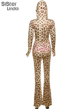 Sisterlinda Summer Release Junior Ankle-Length High Street Milk Fiber Pant Suit K24S50103 Girl Leopard Color Flare Pant Suit