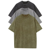 3pcs Men's 100% Cotton Loose-Fit T-Shirts in Solid Colors Casual Short Sleeve Crew Neck Ideal for Summer Outdoor