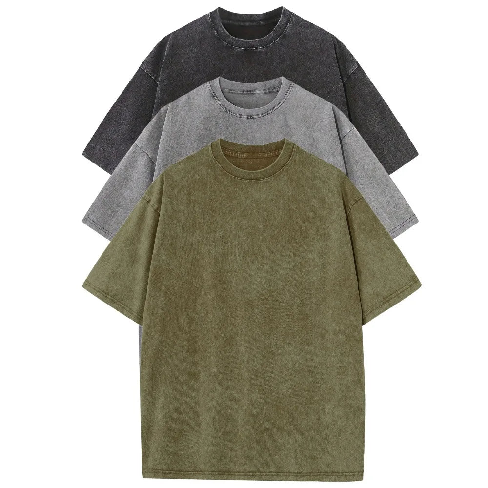 3pcs Men's 100% Cotton Loose-Fit T-Shirts in Solid Colors Casual Short Sleeve Crew Neck Ideal for Summer Outdoor