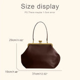 Classic Large Capacity Kisslock Frame Clip Bags For Women Luxury Designer Handbags Purses 2026 New In PU Lock Underarm Shoulder