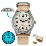 BERNY Full Titanium Automatic Watch for Men Sapphire AR Coated 10Bar Supper Luminous Men Wristwatch Sports Aviation Men Watches